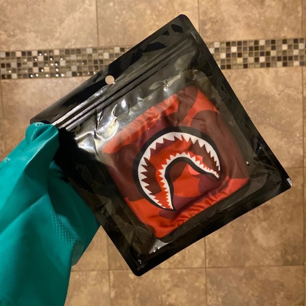 A BATHING APE FACE MASK RED